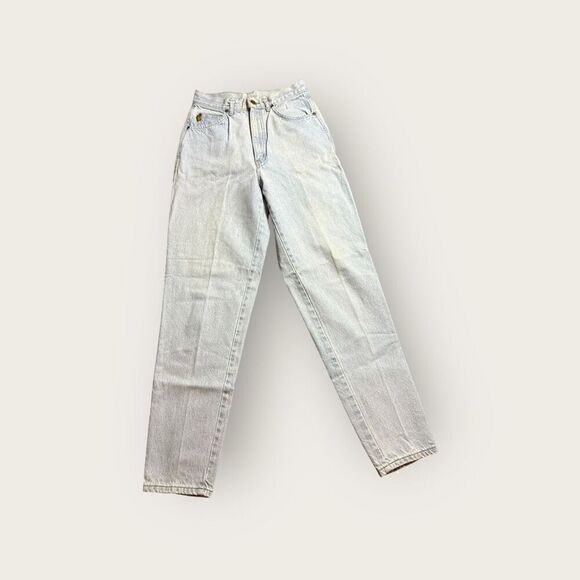 80s Vintage Light Wash Chic High Waist Jeans - Picture 1 of 5
